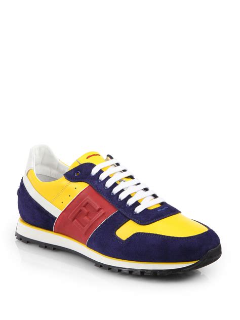 yellow fendi sneakers|Fendi white canvas sneakers.